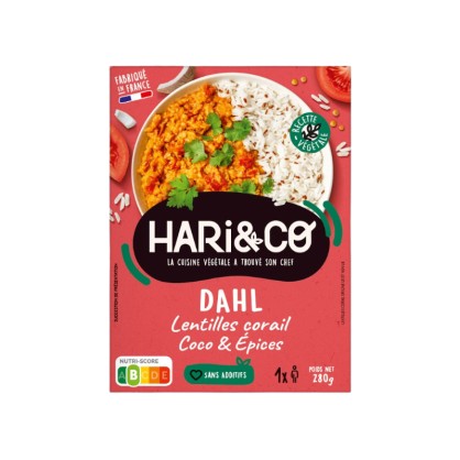 Dahl de lentilles corail coco & épices 280 gr - Hari&Co