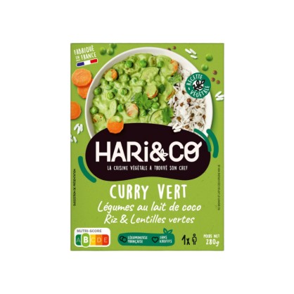 Curry vert aux lentilles vertes 280 gr - Hari&Co