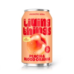 Soda Pêche Orange sanguine 33cl - Living Things - vegetalfood
