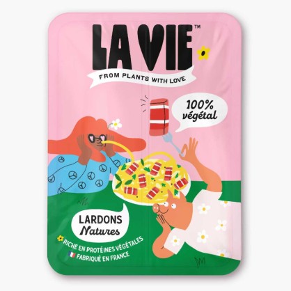 Lardons végétaux goût nature 150 gr - La Vie