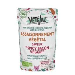 Assaisonnement végétal saveur Spicy Bacon 75g BIO - Vétéjal - vegetalfood