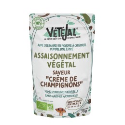 Assaisonnement végétal saveur Crème de champignons BIO 75 g - Vétéjal  vegetalfood