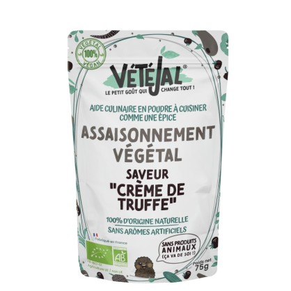 Assaisonnement végétal saveur Crème de truffe 75 g BIO - Vétéjal - vegetalfood