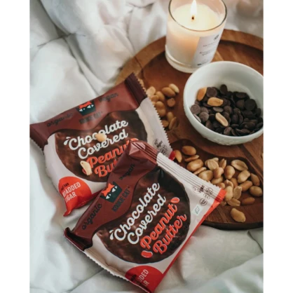 DDM 23/10/25 Cookie protéiné au Beurre de Cacahuète recouvert de chocolat BIO 50g - Kookie Cat