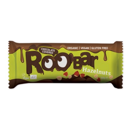 DDM 28/03/26 - Barre recouverte de chocolat aux Noisettes 30g Bio - Roobar