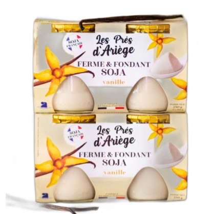 Soja ferme et fondant vanille BIO 2 x 125 g - Les Prés d'Ariège - vegetalfood