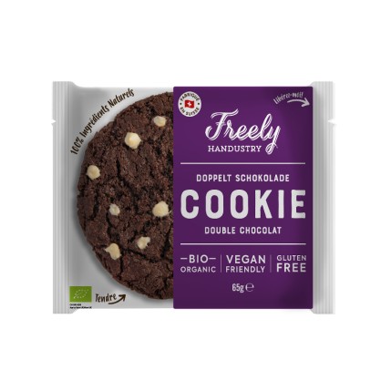Cookie vegan double chocolat BIO 65g - Freely Handustry - vegetalfood