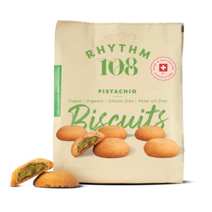 Biscuits fourrés Pistache BIO 135 gr - Rhythm108 - vegetalfood