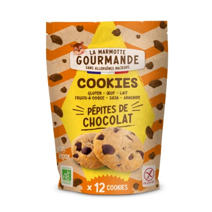 Cookies pépites de chocolat BIO 150g - La Marmotte Gourmande - vegetalfood