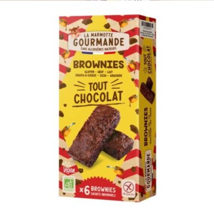 Brownies tout chocolat BIO 150g - La Marmotte Gourmande - vegetalfood