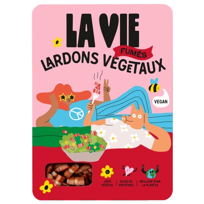 Lardons végétaux goût fumé 150 gr - La Vie