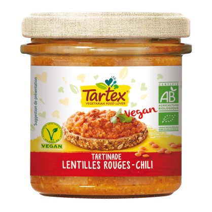 Tartinade Lentilles rouges Chili 140 gr - Tartex