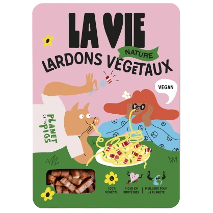 Lardons végétaux goût nature 150 gr - La Vie