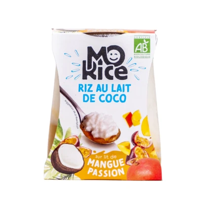 Riz au lait de coco et coulis de Mangue Passion BIO 125 gr - Morice