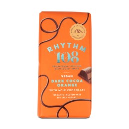 Tablette de Chocolat noir vegan Orange BIO 100 gr - Rhythm108
