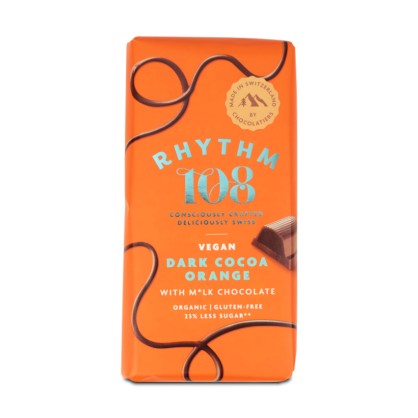 Tablette de Chocolat noir vegan Orange BIO 100 gr - Rhythm108