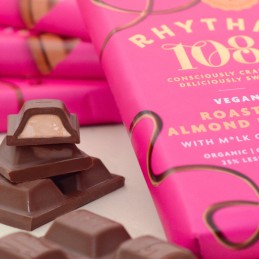 Tablette de Chocolat au lait vegan Beurre d'Amande Grillée BIO 100 gr - Rhythm108