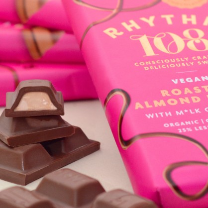 Tablette de Chocolat au lait vegan Beurre d'Amande Grillée BIO 100 gr - Rhythm108