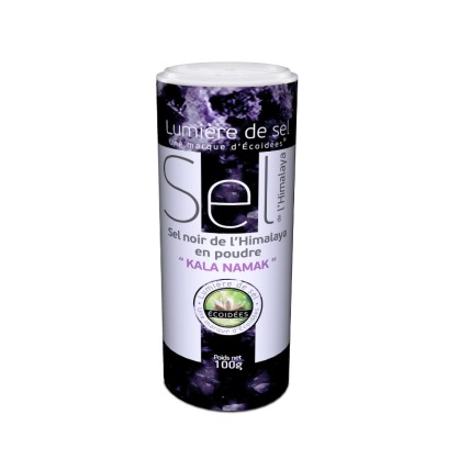 Sel noir Kala Namak en poudre - 100 gr - Ecoïdées