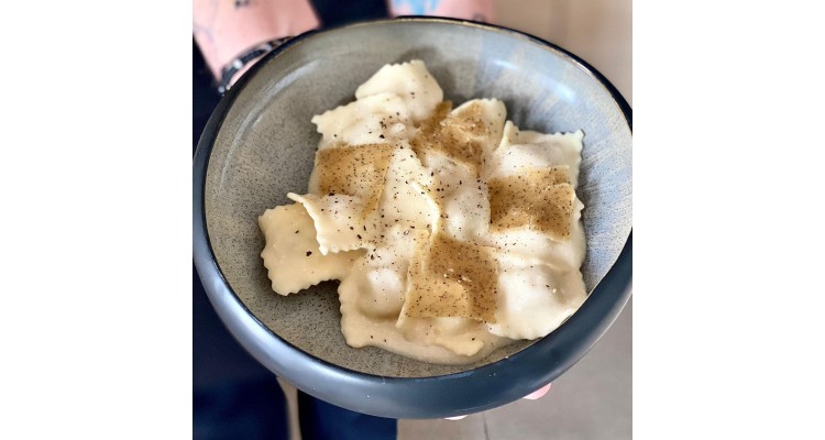 Raviolis parmesio fumé
