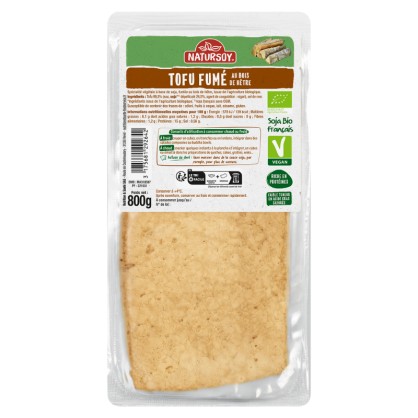 Tofu Fumé au bois de hêtre bio - 1 x 800 gr - NaturSoy