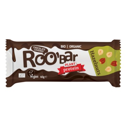 Barre Protéinée Noisette recouverte de Chocolat BIO 40g - Roobar