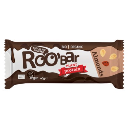 Barre Protéinée Amande recouverte de Chocolat BIO 40g - Roobar