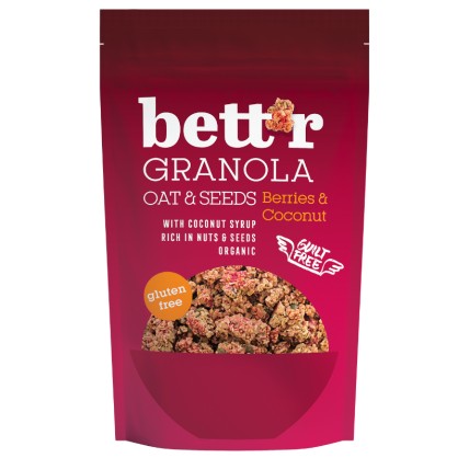 Granola Avoine, Fruits Rouges et Noix de Coco 300g Bio - Bett'r