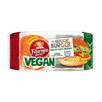 DATE COURTE - 4 Brioch'Burger Vegan 250 gr - La Fournée Dorée